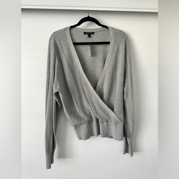 Banana Republic Factory NWT Sweater Women’s Ribbed Knit Faux Wrap - Picture 1 of 3